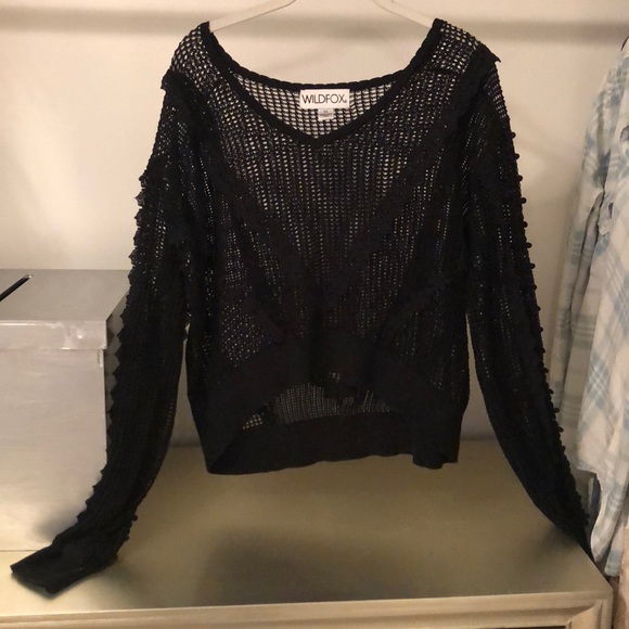 black knit wild fox sweater! - Picture 1 of 1